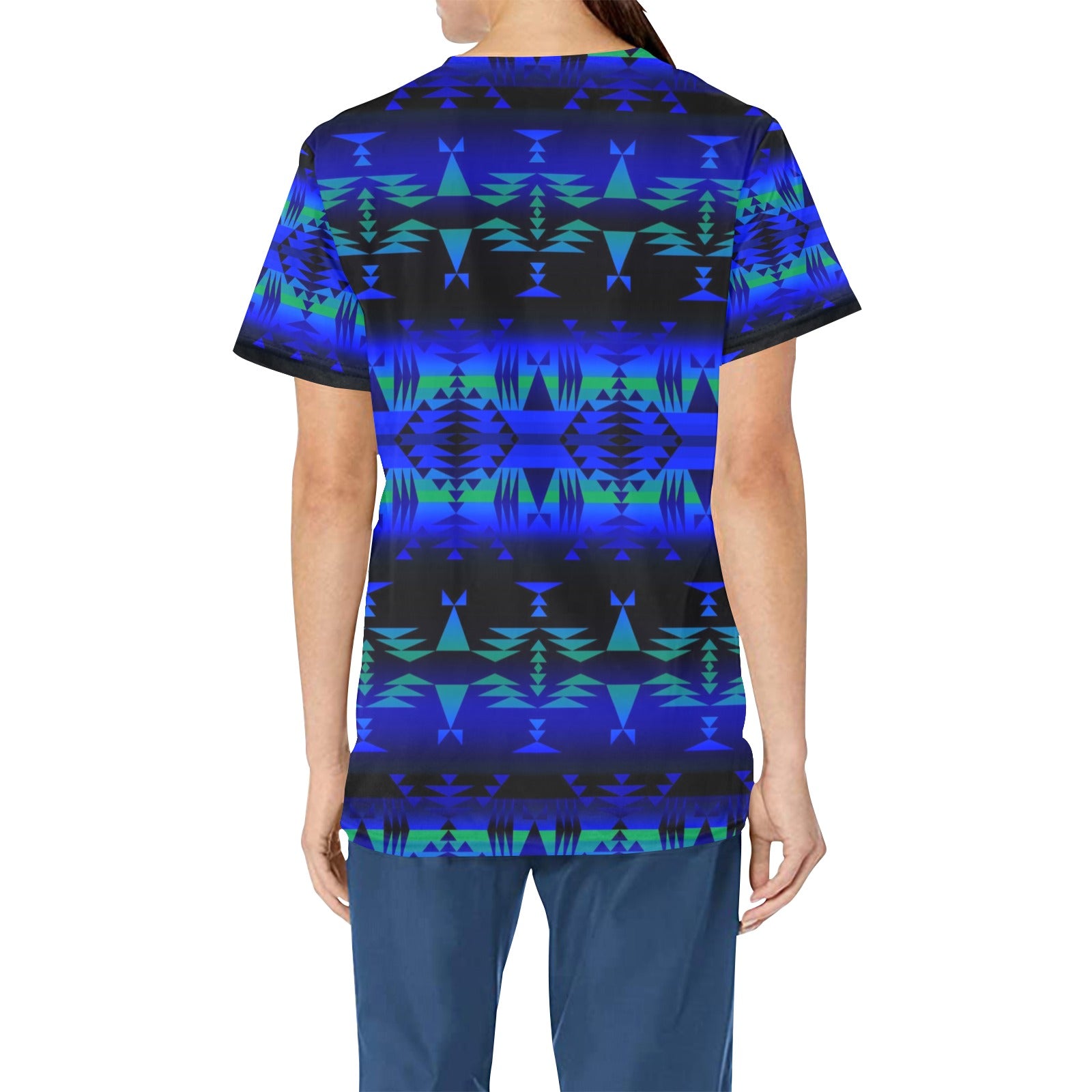 Between the Blue Ridge Mountains All Over Print Scrub Top Scrub Top e-joyer