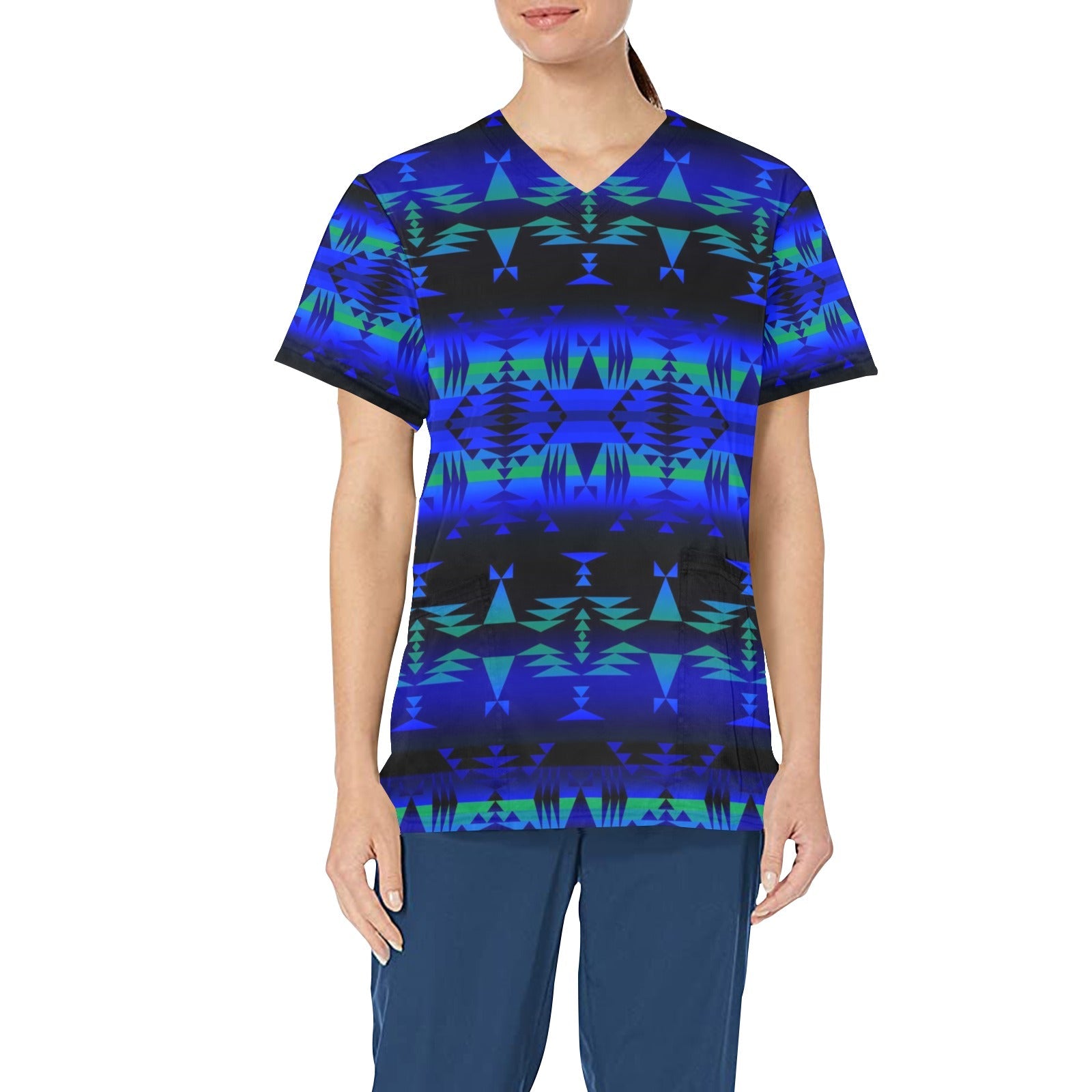 Between the Blue Ridge Mountains All Over Print Scrub Top Scrub Top e-joyer