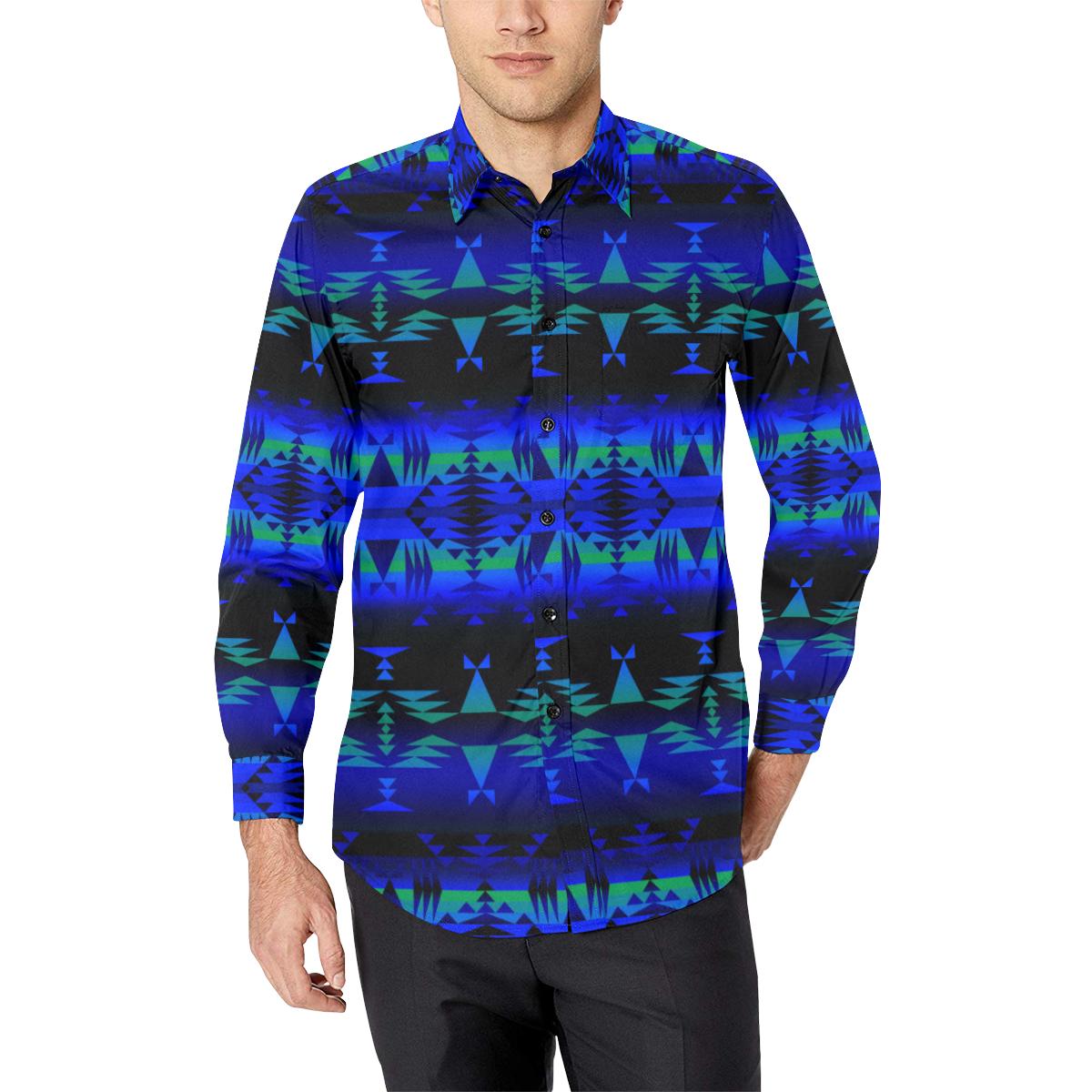Between the Blue Ridge Mountains Men's All Over Print Casual Dress Shirt (Model T61) Men's Dress Shirt (T61) e-joyer