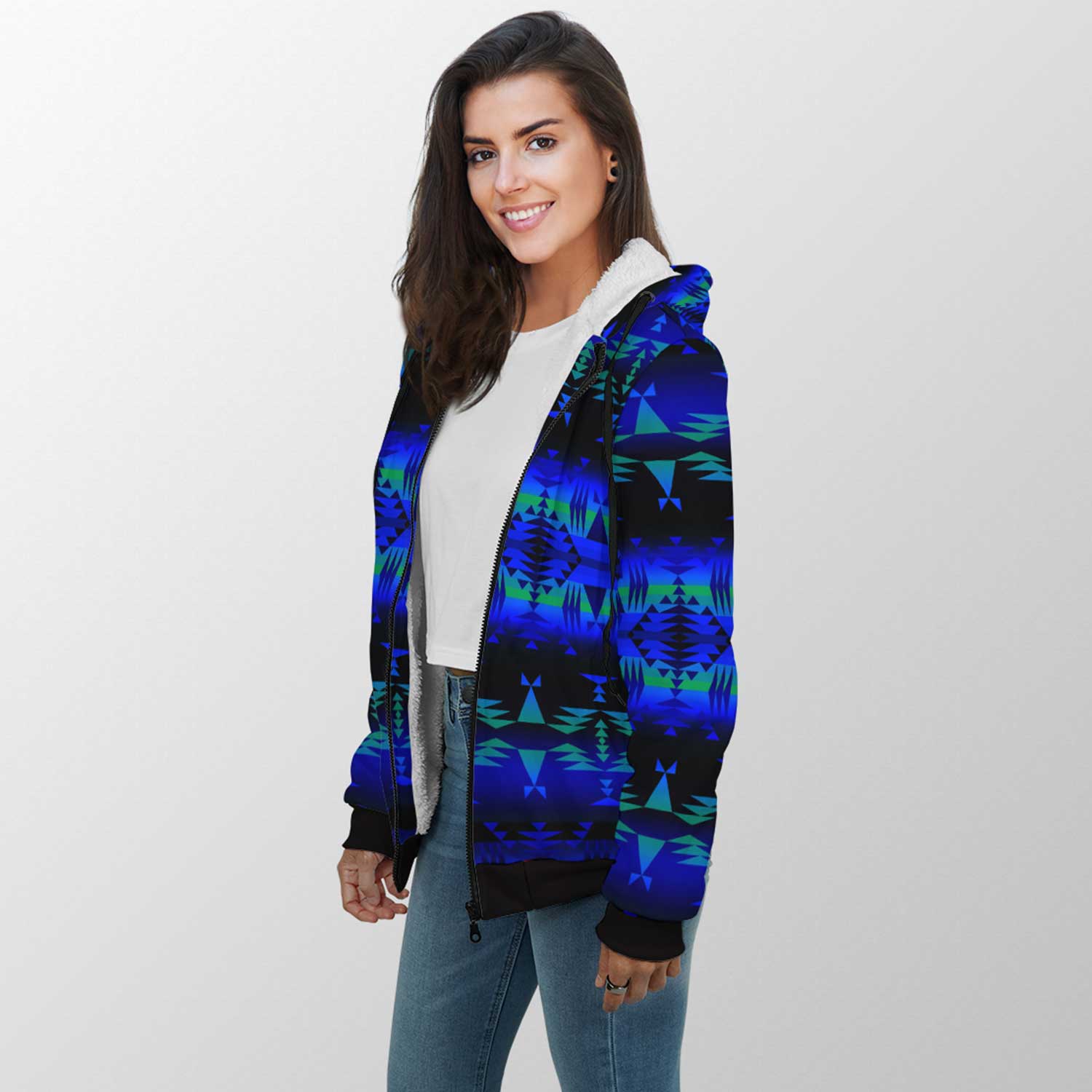 Between the Blue Ridge Mountains Sherpa Hoodie 49 Dzine