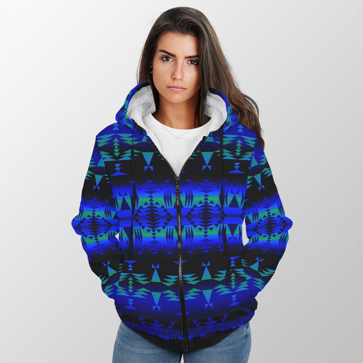 Between the Blue Ridge Mountains Sherpa Hoodie 49 Dzine