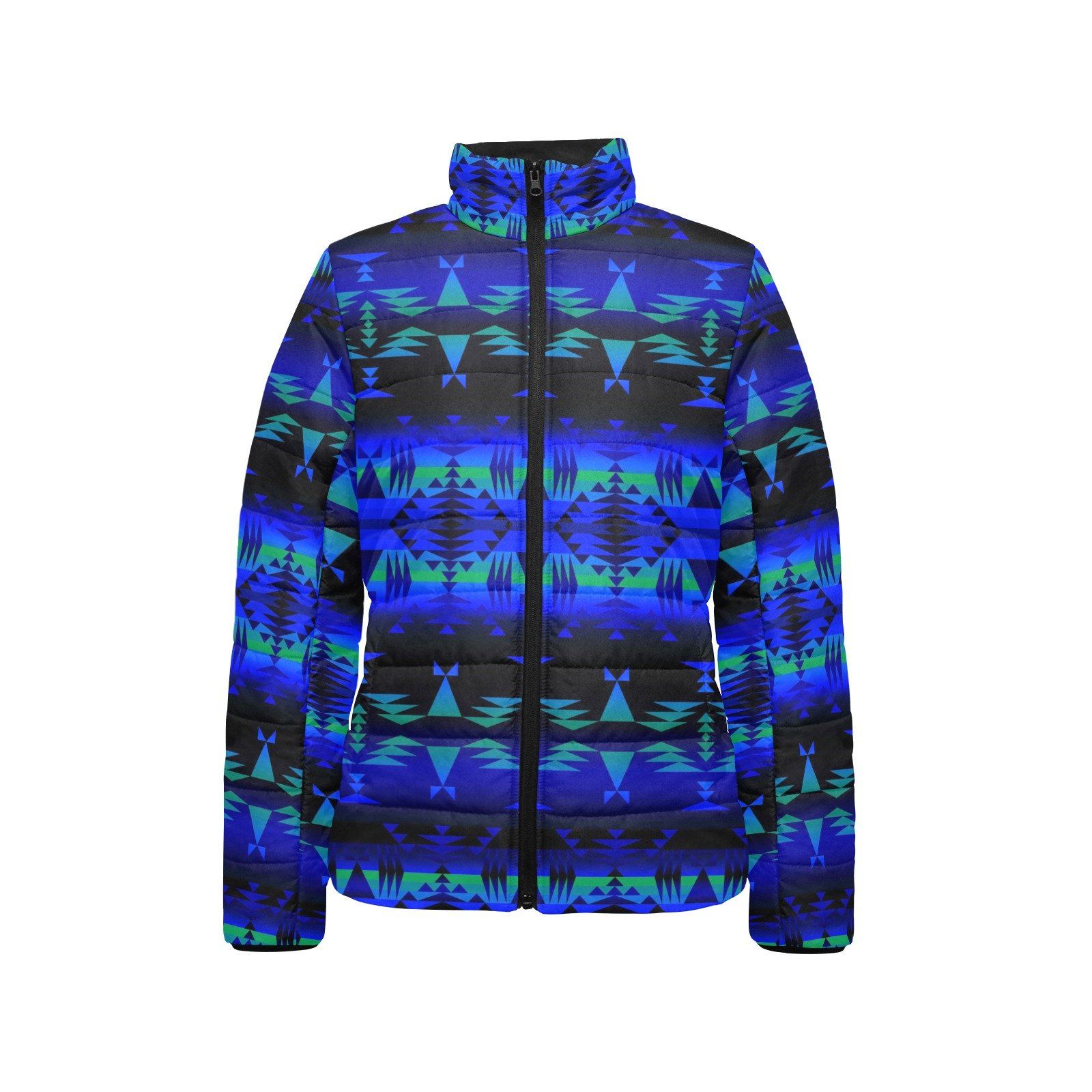 Between the Blue Ridge Mountains Women's Stand Collar Padded Jacket (Model H41) jacket e-joyer