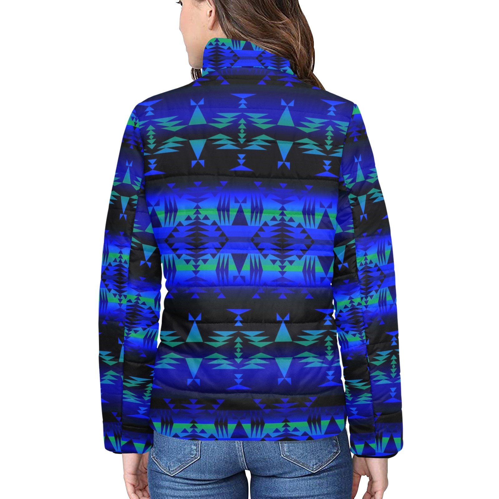 Between the Blue Ridge Mountains Women's Stand Collar Padded Jacket (Model H41) jacket e-joyer