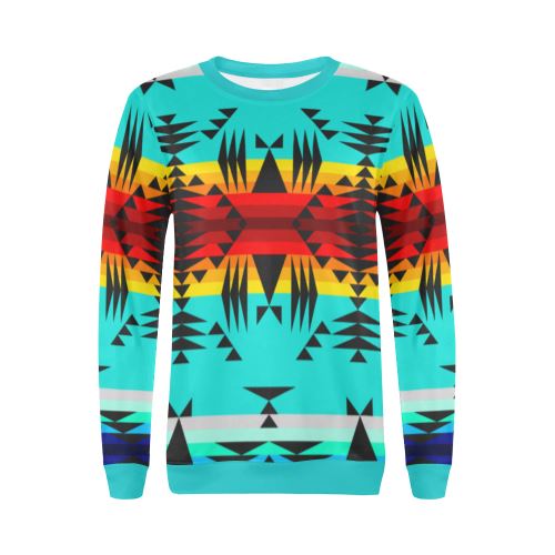 Between the Mountains All Over Print Crewneck Sweatshirt for Women (Model H18) Crewneck Sweatshirt for Women (H18) e-joyer