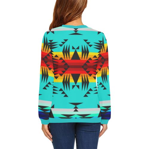 Between the Mountains All Over Print Crewneck Sweatshirt for Women (Model H18) Crewneck Sweatshirt for Women (H18) e-joyer