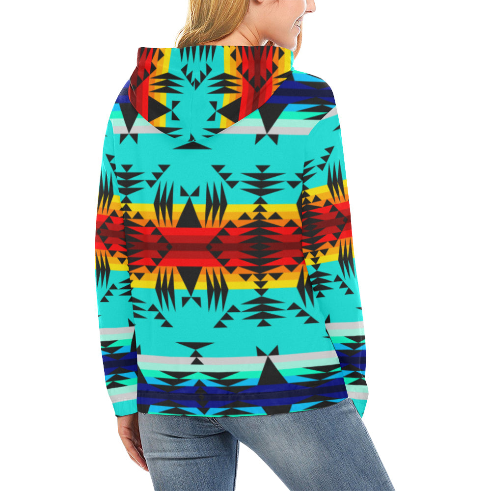 Between the Mountains All Over Print Hoodie for Women (USA Size) (Model H13) All Over Print Hoodie for Women (H13) e-joyer