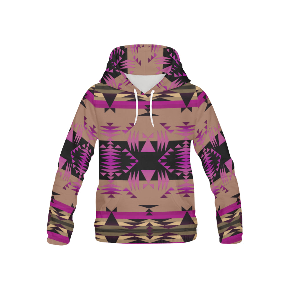 Between the Mountains Berry All Over Print Hoodie for Kid (USA Size) (Model H13) All Over Print Hoodie for Kid (H13) e-joyer