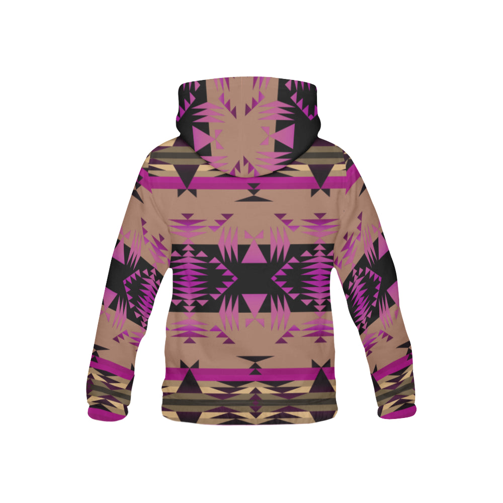 Between the Mountains Berry All Over Print Hoodie for Kid (USA Size) (Model H13) All Over Print Hoodie for Kid (H13) e-joyer
