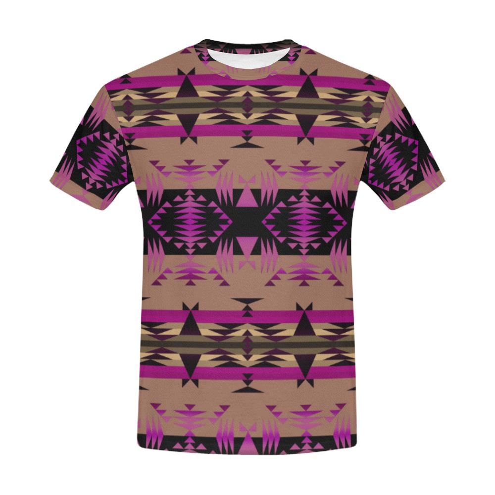 Between the Mountains Berry All Over Print T-Shirt for Men (USA Size) (Model T40) All Over Print T-Shirt for Men (T40) e-joyer