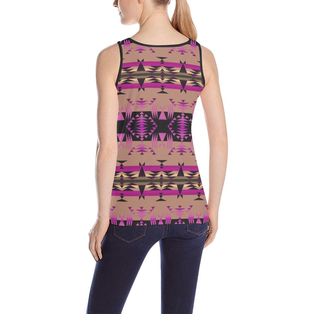 Between the Mountains Berry All Over Print Tank Top for Women (Model T43) All Over Print Tank Top for Women (T43) e-joyer