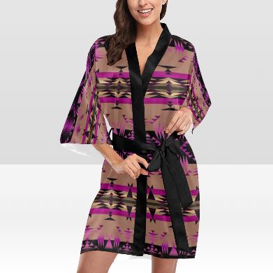 Between the Mountains Berry Kimono Robe Artsadd