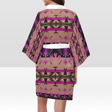 Between the Mountains Berry Kimono Robe Artsadd