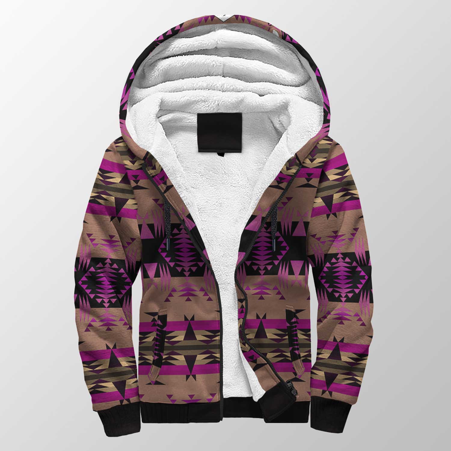 Between the Mountains Berry Sherpa Hoodie 49 Dzine