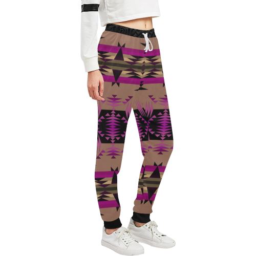 Between the Mountains Berry Women's All Over Print Sweatpants (Model L11) Women's All Over Print Sweatpants (L11) e-joyer