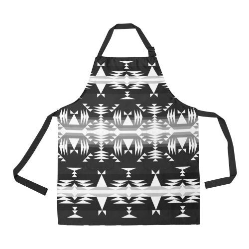 Between the Mountains Black and White All Over Print Apron All Over Print Apron e-joyer