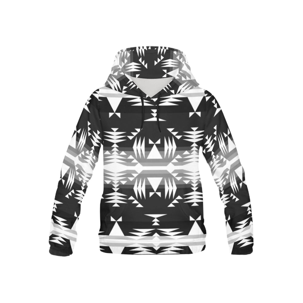 Between the Mountains Black and White All Over Print Hoodie for Kid (USA Size) (Model H13) All Over Print Hoodie for Kid (H13) e-joyer