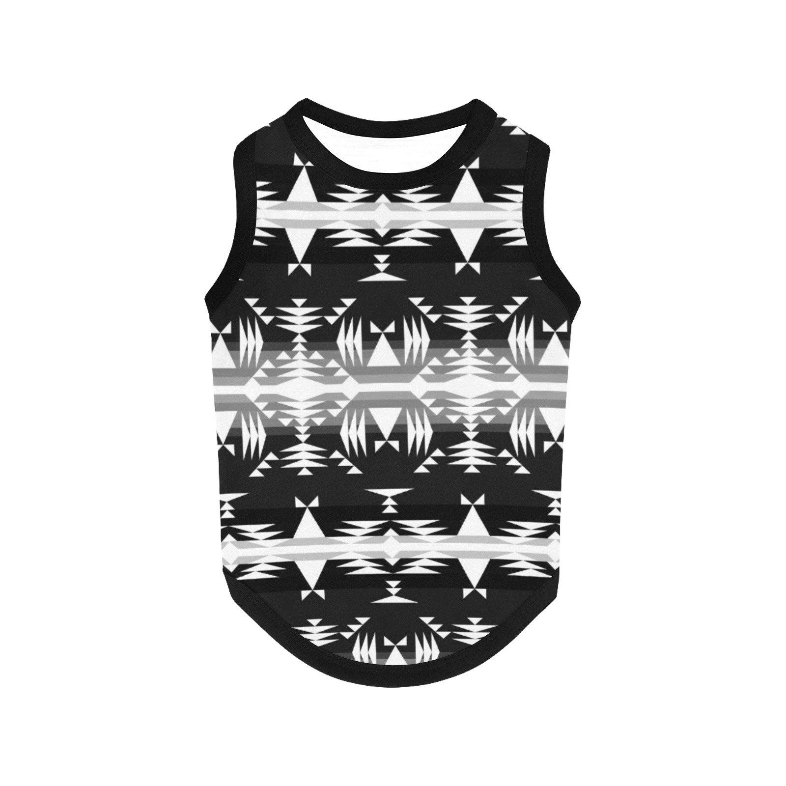 Between the Mountains Black and White All Over Print Pet Tank Top Pet Tank Top e-joyer