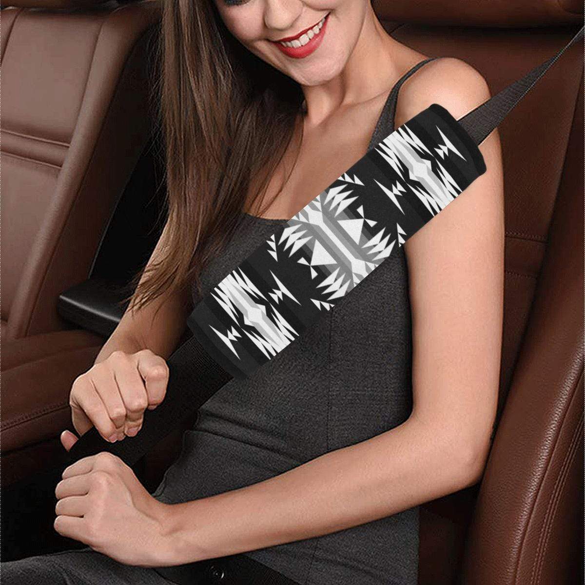 Between the Mountains Black and White Car Seat Belt Cover 7''x12.6'' Car Seat Belt Cover 7''x12.6'' e-joyer