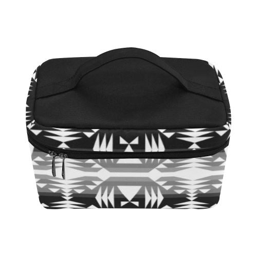 Between the Mountains Black and White Cosmetic Bag/Large (Model 1658) Cosmetic Bag e-joyer