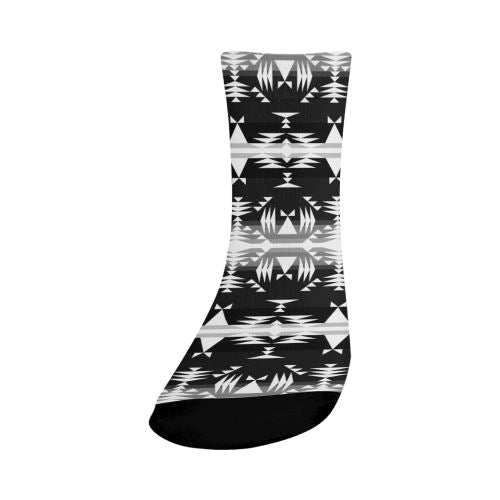 Between the Mountains Black and White Crew Socks Crew Socks e-joyer