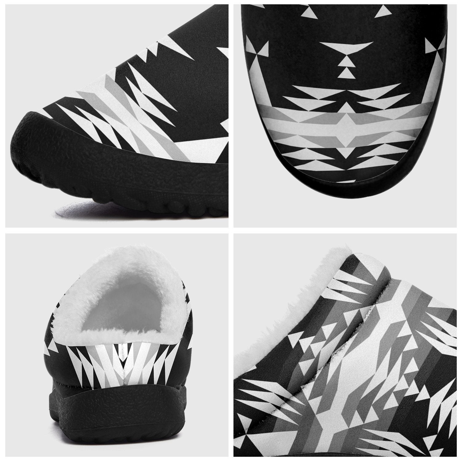 Between the Mountains Black and White Ikinnii Indoor Slipper 49 Dzine