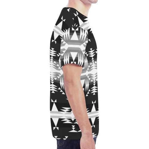 Between the Mountains Black and White New All Over Print T-shirt for Men (Model T45) New All Over Print T-shirt for Men (T45) e-joyer