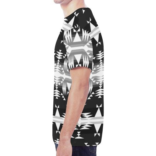 Between the Mountains Black and White New All Over Print T-shirt for Men (Model T45) New All Over Print T-shirt for Men (T45) e-joyer