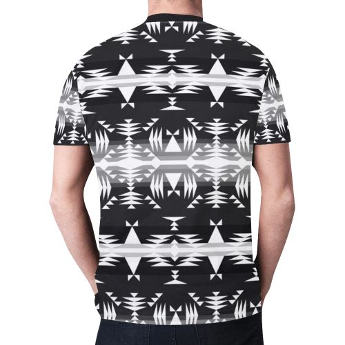Between the Mountains Black and White New All Over Print T-shirt for Men/Large Size (Model T45) New All Over Print T-shirt for Men/Large (T45) e-joyer