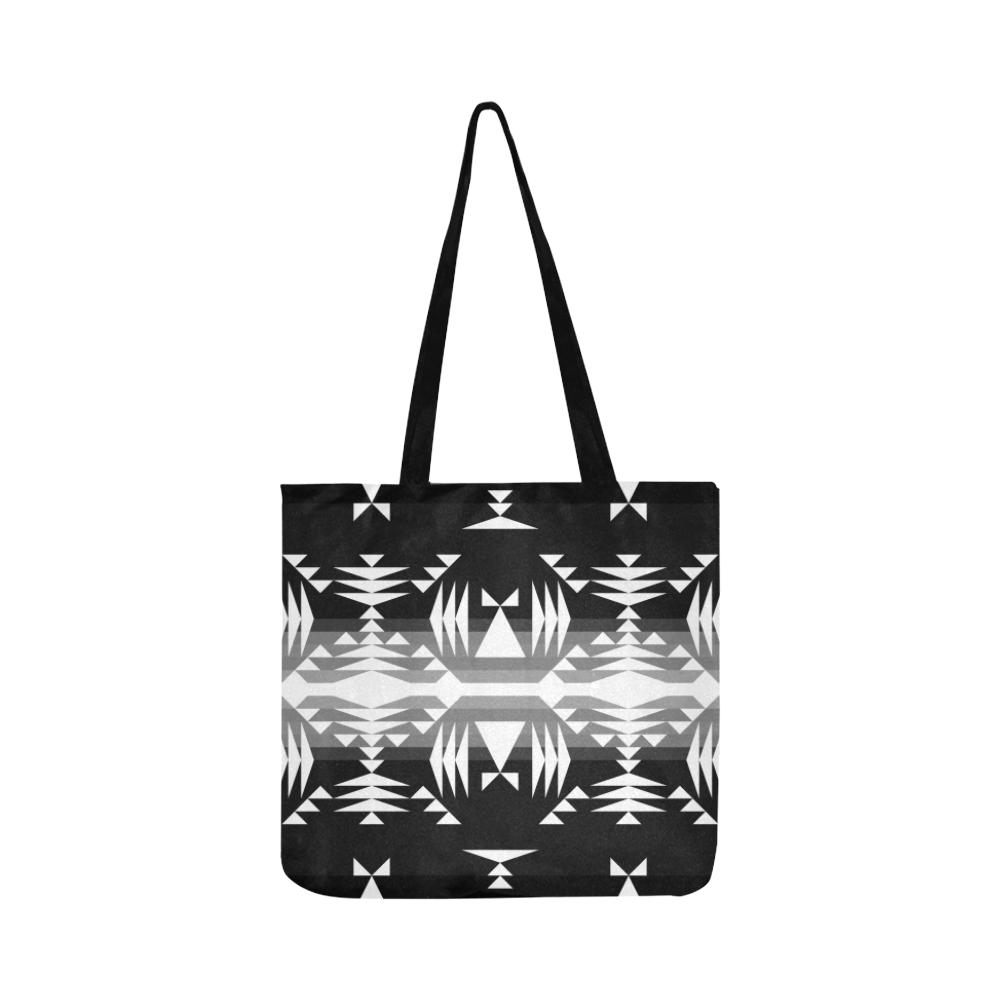 Between the Mountains Black and White Reusable Shopping Bag Model 1660 (Two sides) Shopping Tote Bag (1660) e-joyer