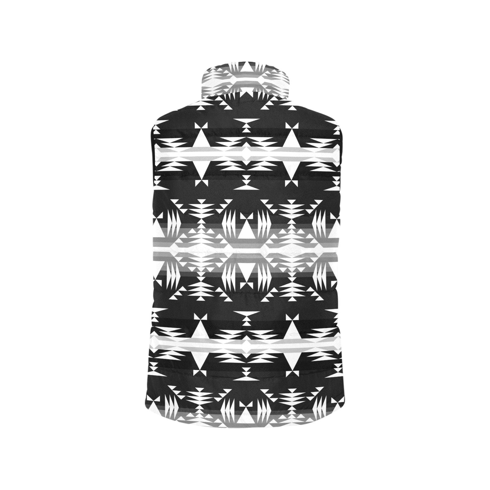 Between the Mountains Black and White Women's Padded Vest Jacket (Model H44) Women's Padded Vest Jacket (H44) e-joyer
