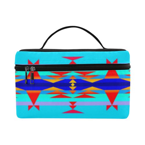 Between the Mountains Blue Cosmetic Bag/Large (Model 1658) Cosmetic Bag e-joyer