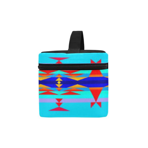 Between the Mountains Blue Cosmetic Bag/Large (Model 1658) Cosmetic Bag e-joyer