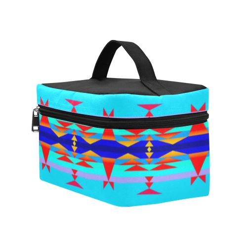 Between the Mountains Blue Cosmetic Bag/Large (Model 1658) Cosmetic Bag e-joyer