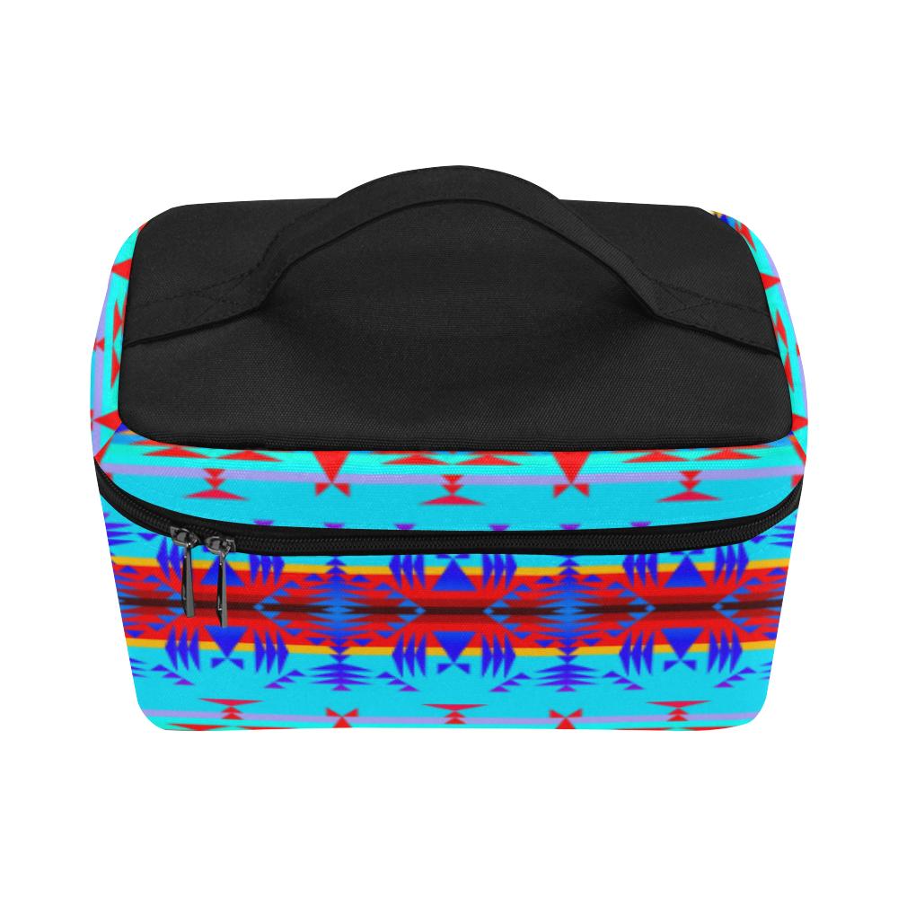 Between the Mountains Blue Cosmetic Bag/Large (Model 1658) Cosmetic Bag e-joyer