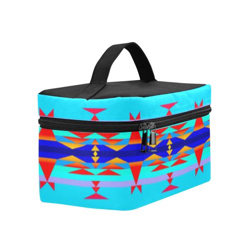 Between the Mountains Blue Cosmetic Bag/Large (Model 1658) Cosmetic Bag e-joyer