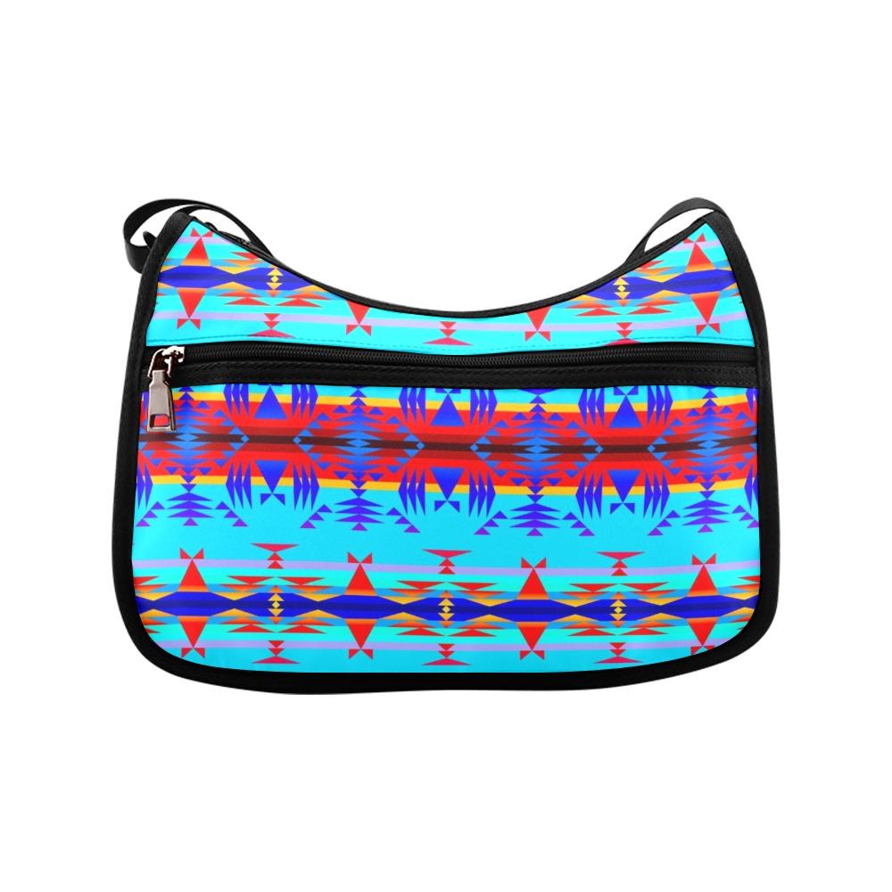 Between the Mountains Blue Crossbody Bags (Model 1616) Crossbody Bags (1616) e-joyer