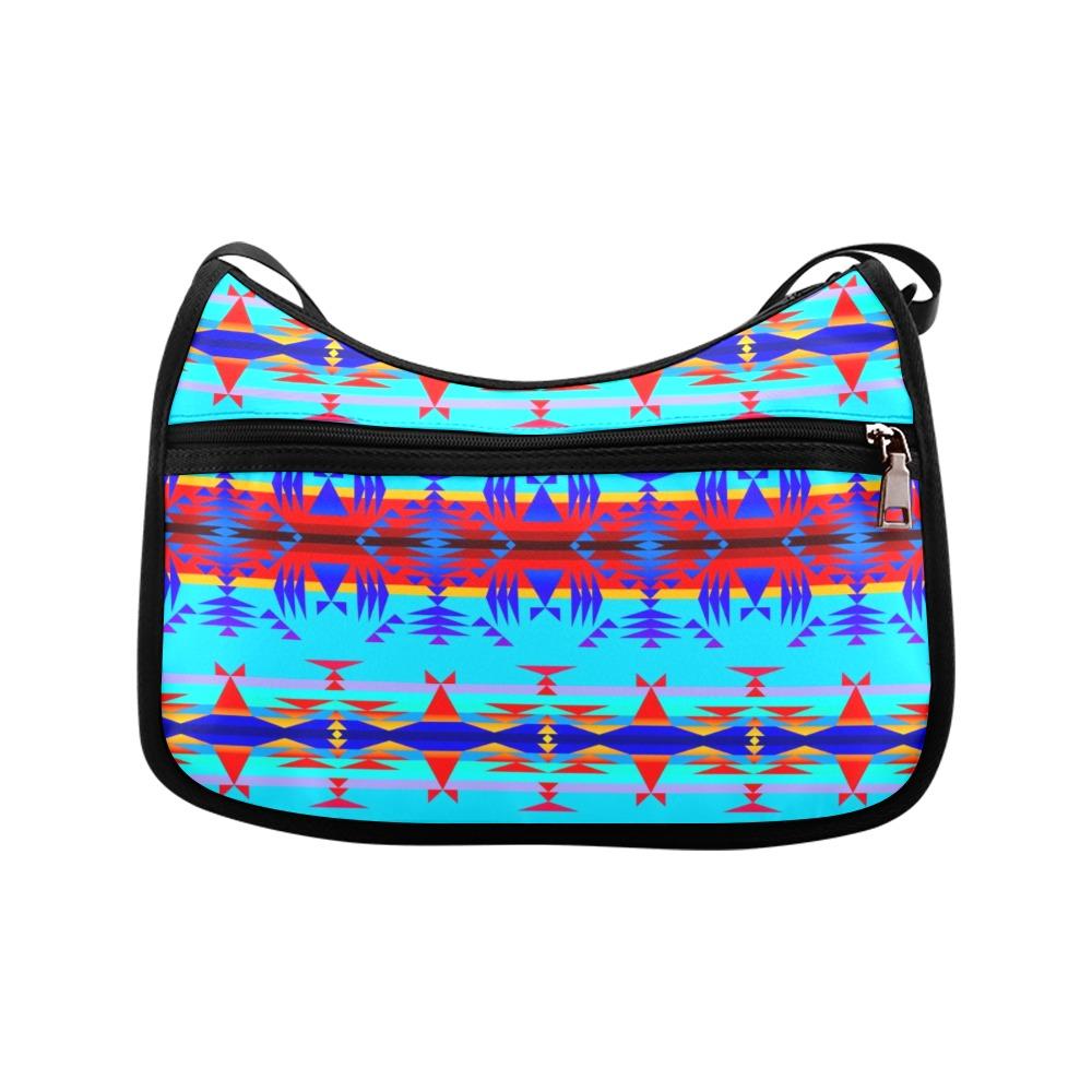 Between the Mountains Blue Crossbody Bags (Model 1616) Crossbody Bags (1616) e-joyer