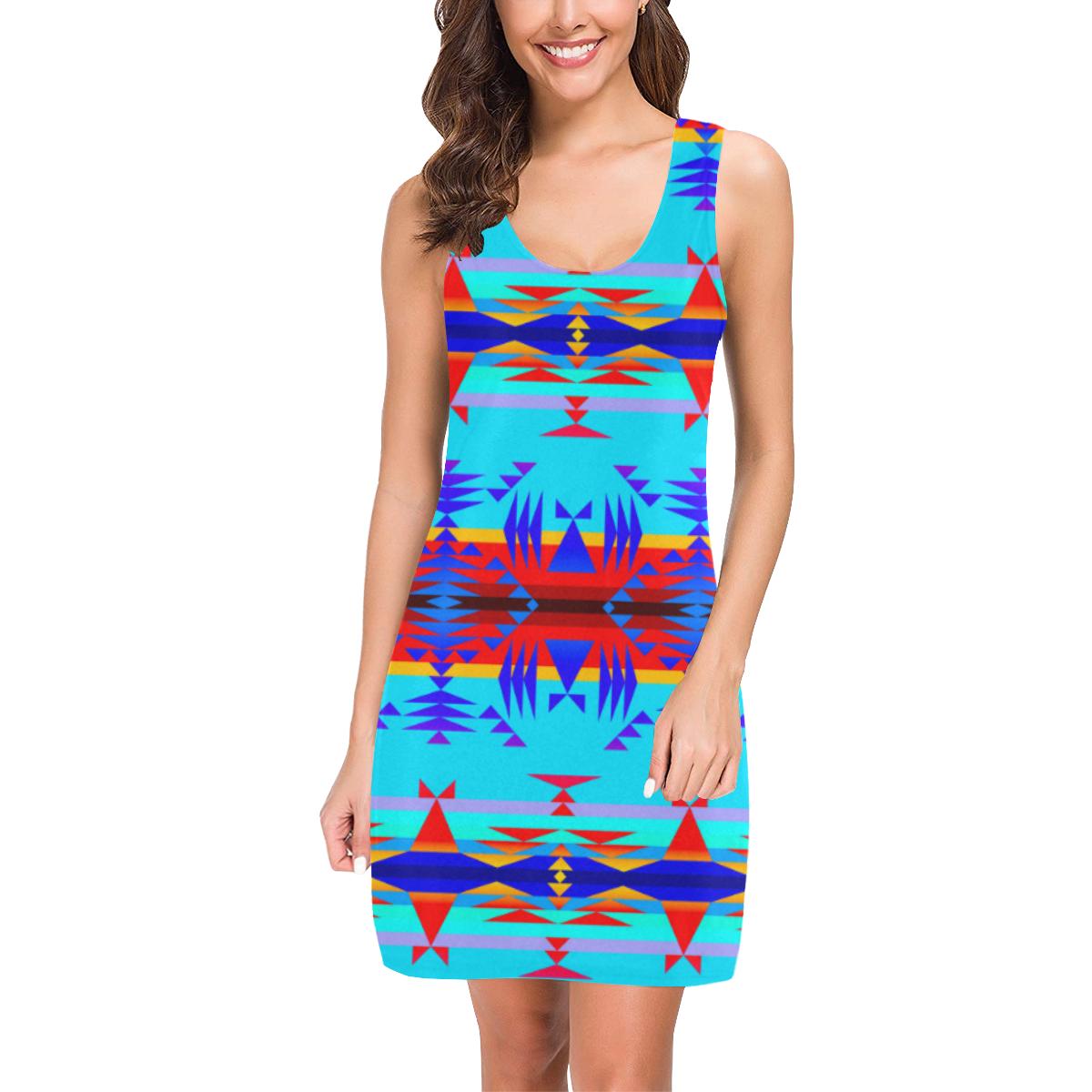 Between the Mountains Blue IkstsÃmiwa Vest Dress (Model D06) Medea Vest Dress (D06) e-joyer