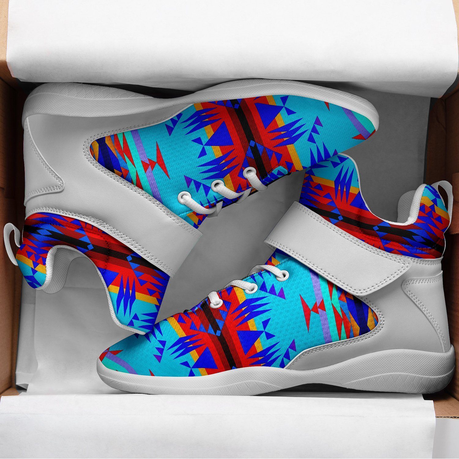 Between the Mountains Blue Ipottaa Basketball / Sport High Top Shoes - White Sole 49 Dzine