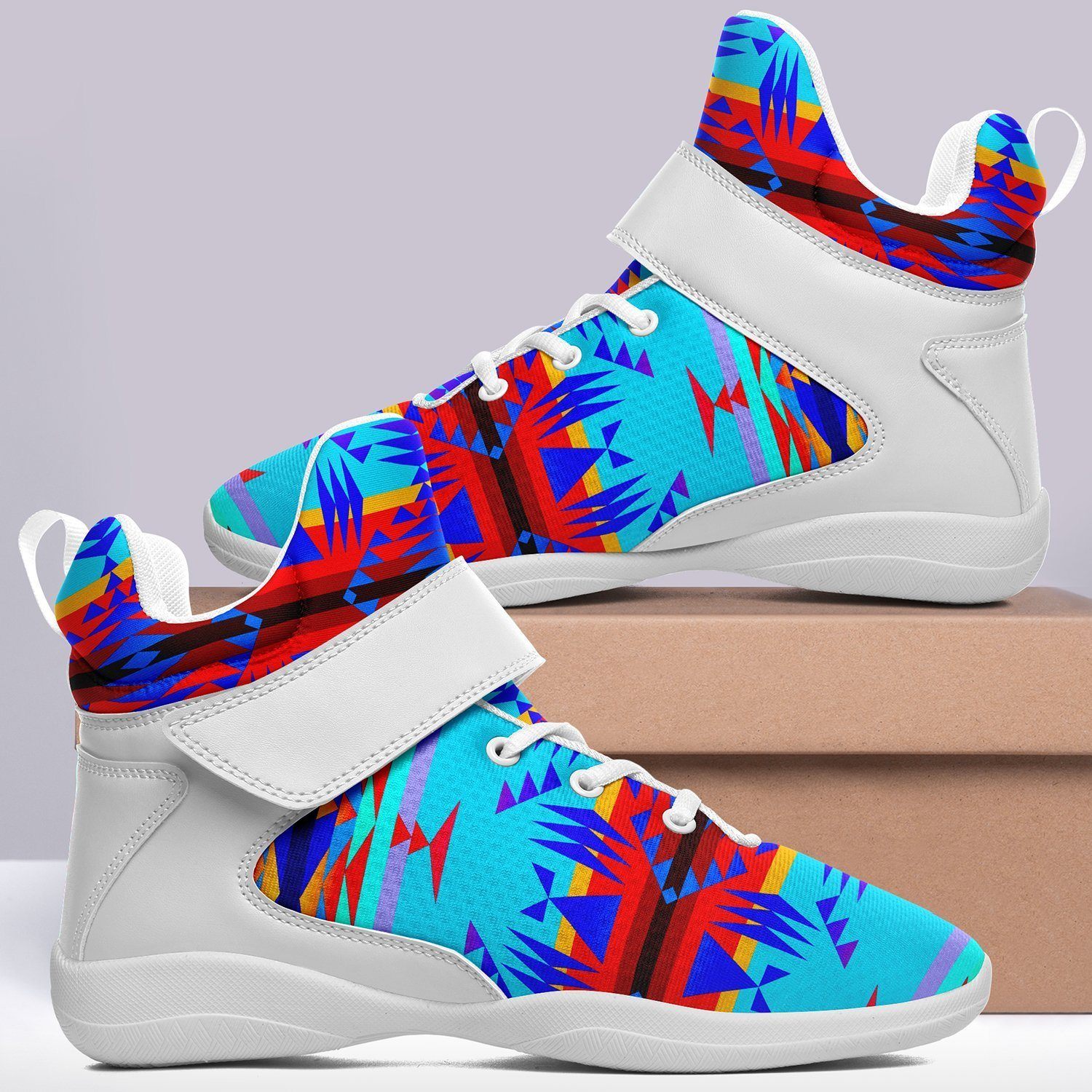 Between the Mountains Blue Ipottaa Basketball / Sport High Top Shoes - White Sole 49 Dzine