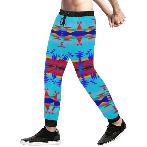 Between the Mountains Blue Men's All Over Print Sweatpants (Model L11) Men's All Over Print Sweatpants (L11) e-joyer