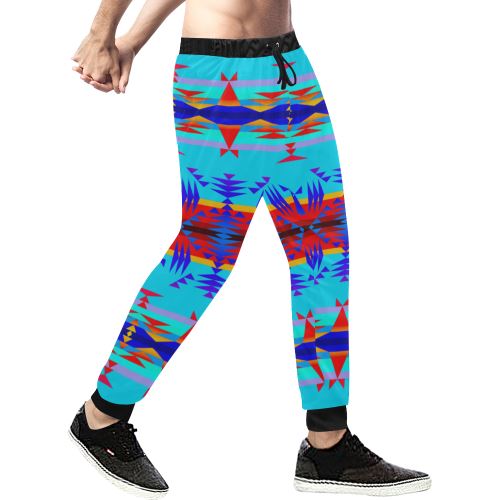 Between the Mountains Blue Men's All Over Print Sweatpants (Model L11) Men's All Over Print Sweatpants (L11) e-joyer