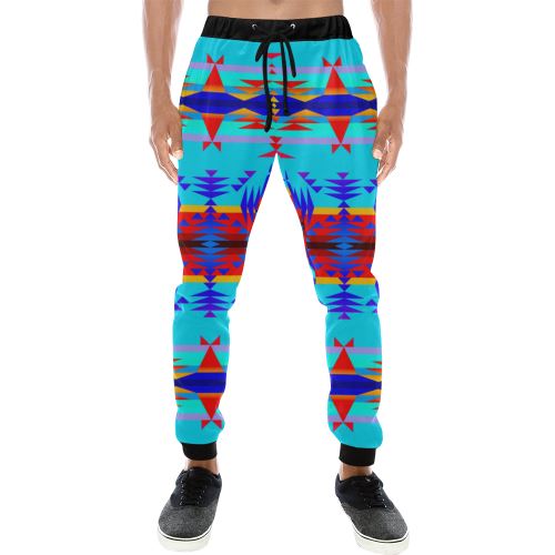 Between the Mountains Blue Men's All Over Print Sweatpants (Model L11) Men's All Over Print Sweatpants (L11) e-joyer