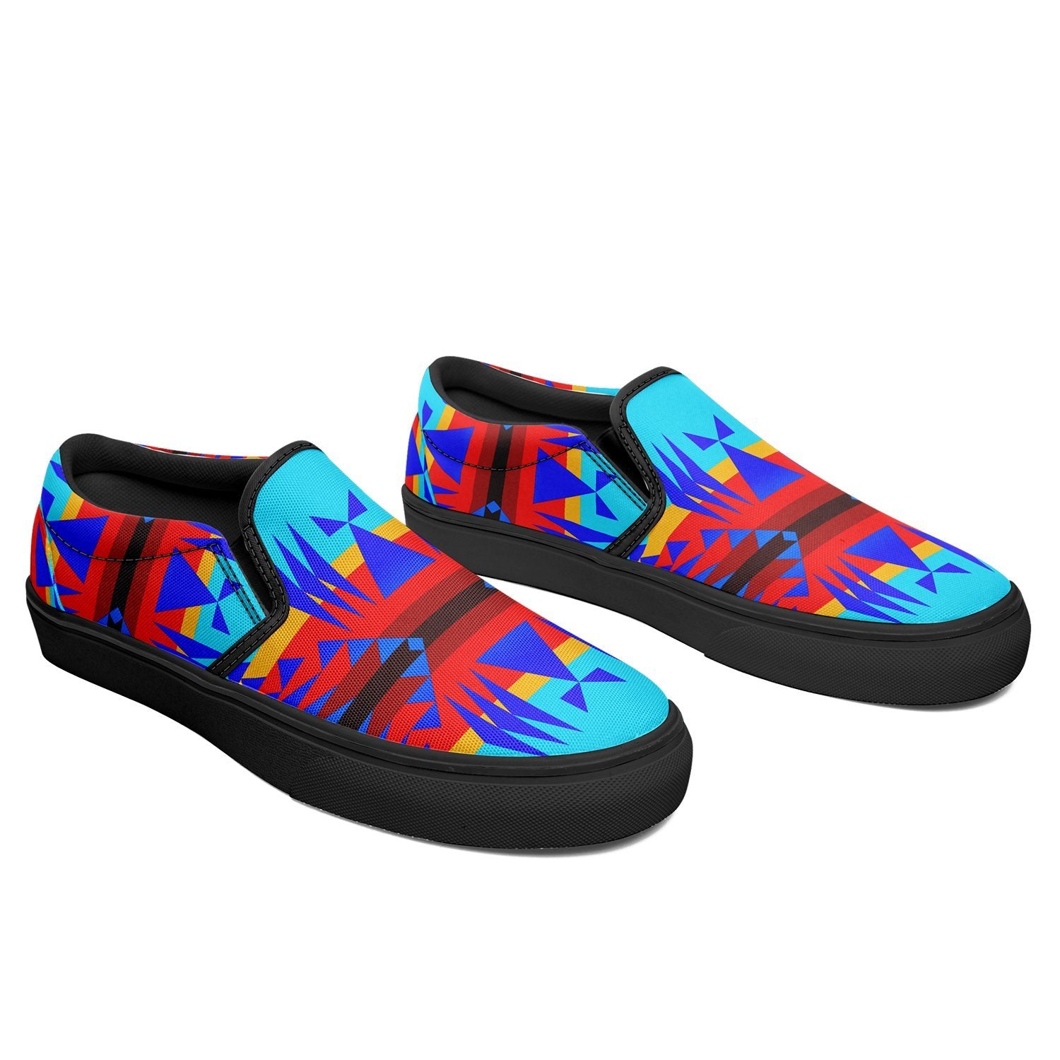 Between the Mountains Blue Otoyimm Canvas Slip On Shoes 49 Dzine