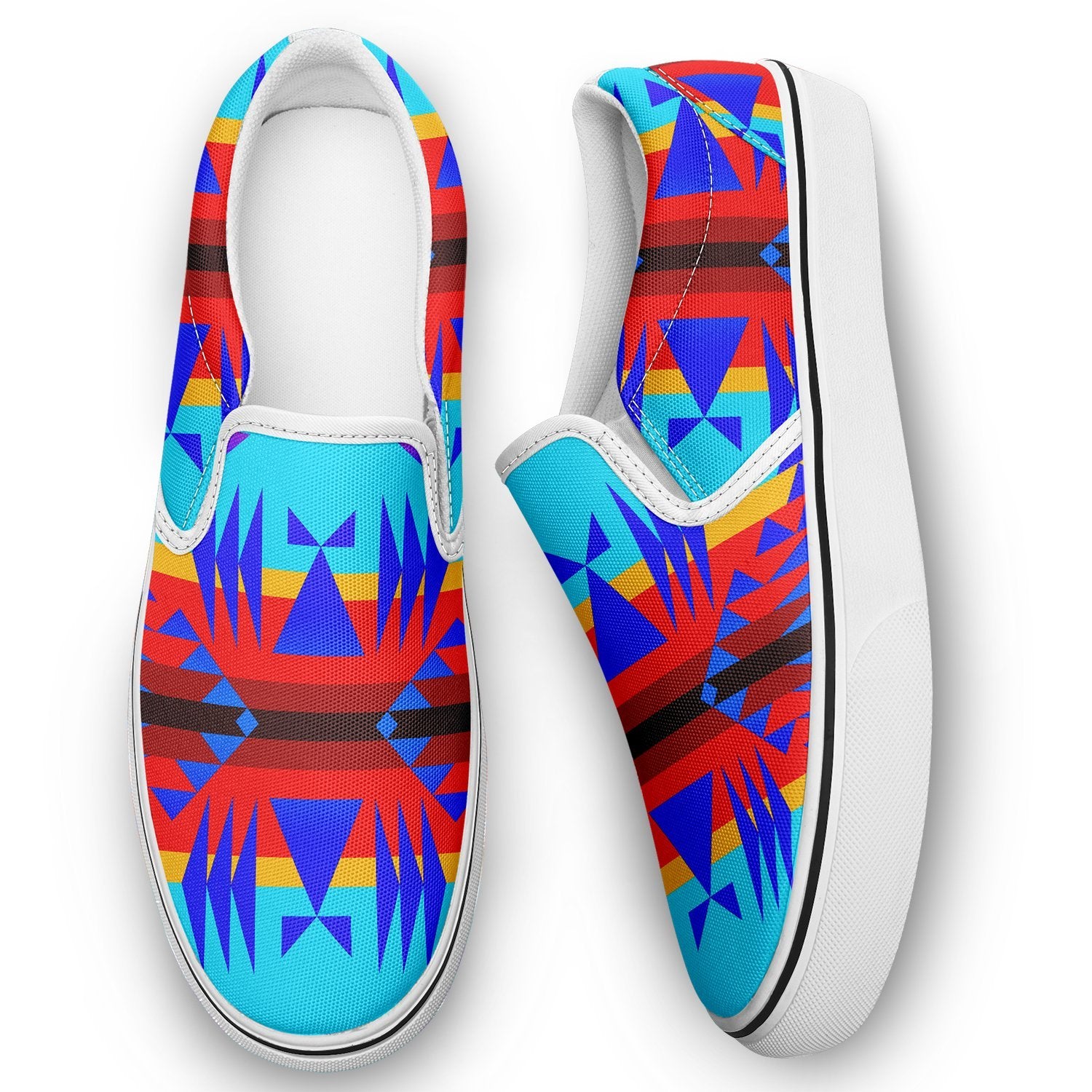 Between the Mountains Blue Otoyimm Canvas Slip On Shoes 49 Dzine