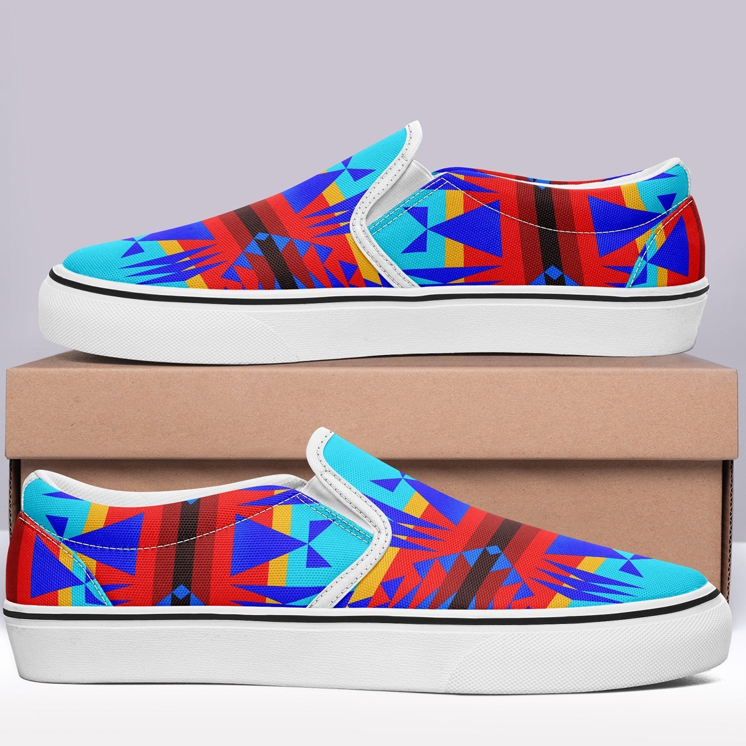 Between the Mountains Blue Otoyimm Canvas Slip On Shoes 49 Dzine