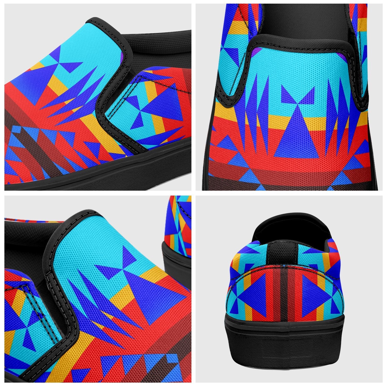 Between the Mountains Blue Otoyimm Canvas Slip On Shoes 49 Dzine