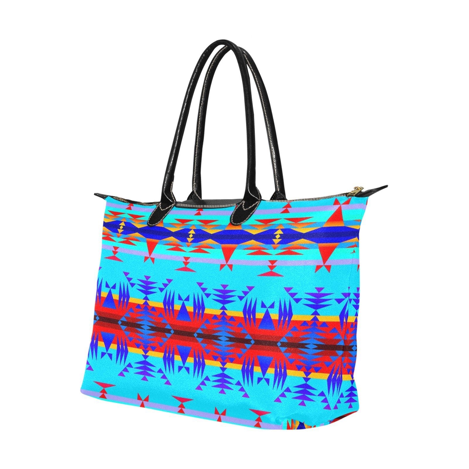 Between the Mountains Blue Single-Shoulder Lady Handbag (Model 1714) bag e-joyer