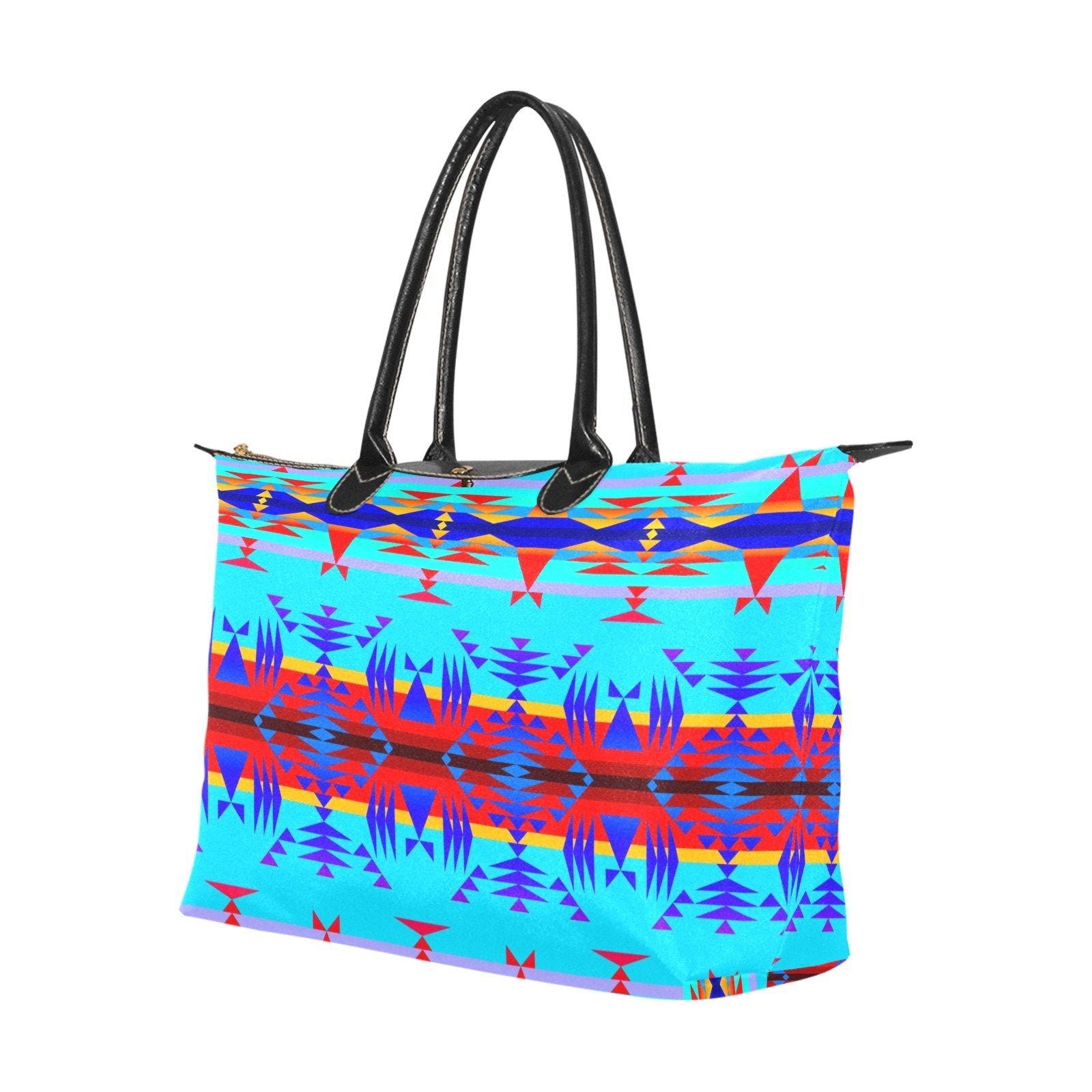 Between the Mountains Blue Single-Shoulder Lady Handbag (Model 1714) bag e-joyer
