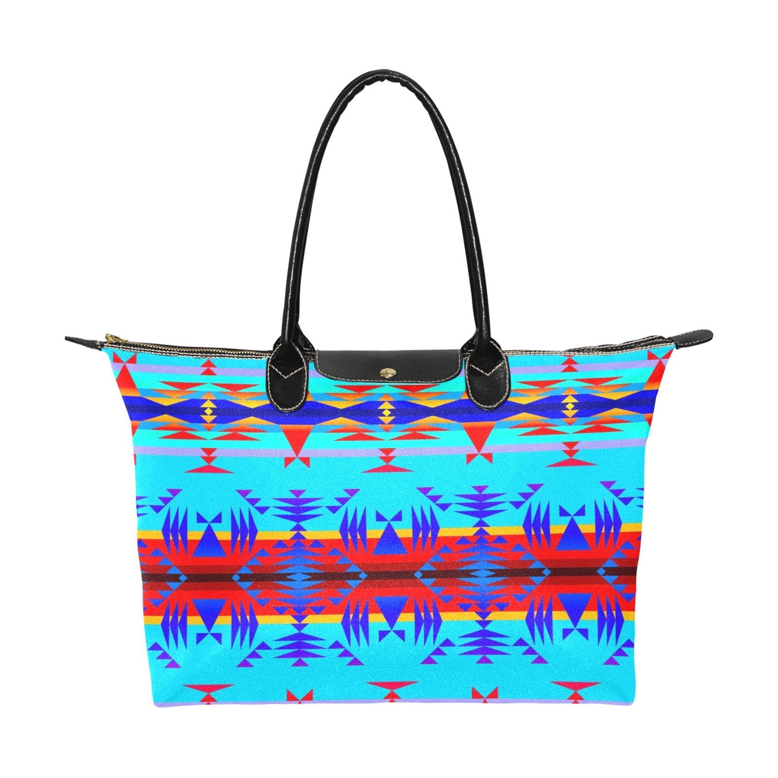 Between the Mountains Blue Single-Shoulder Lady Handbag (Model 1714) bag e-joyer
